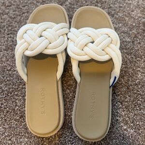 Rothy's The Summer Sandal Knot Slide Cream Sandals